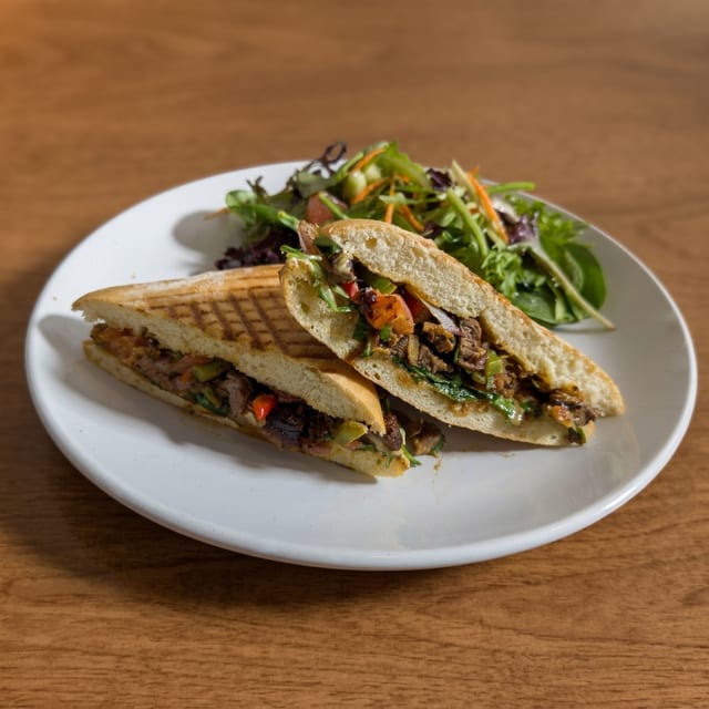 Lomo Saltado Sandwich.